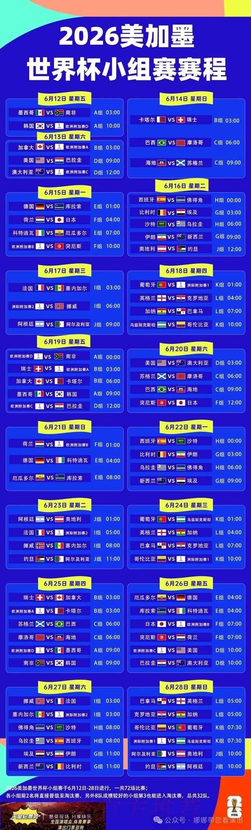 2026世界杯完整赛程一览观看指南怎么看